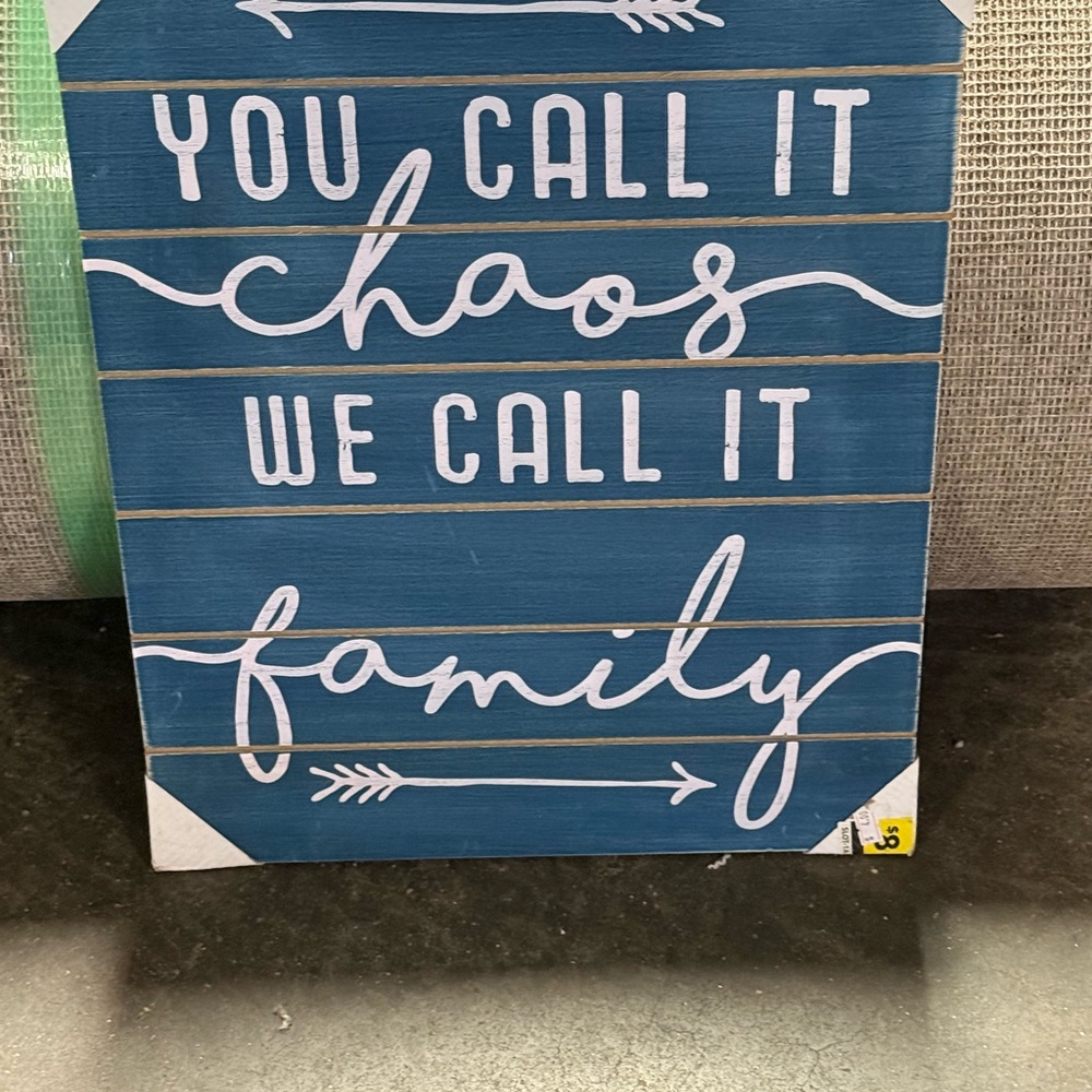 Blue and White Family Quote Wall Decor